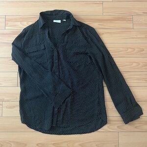 New York Company Polka Dot Button Down Business Wear Women Large